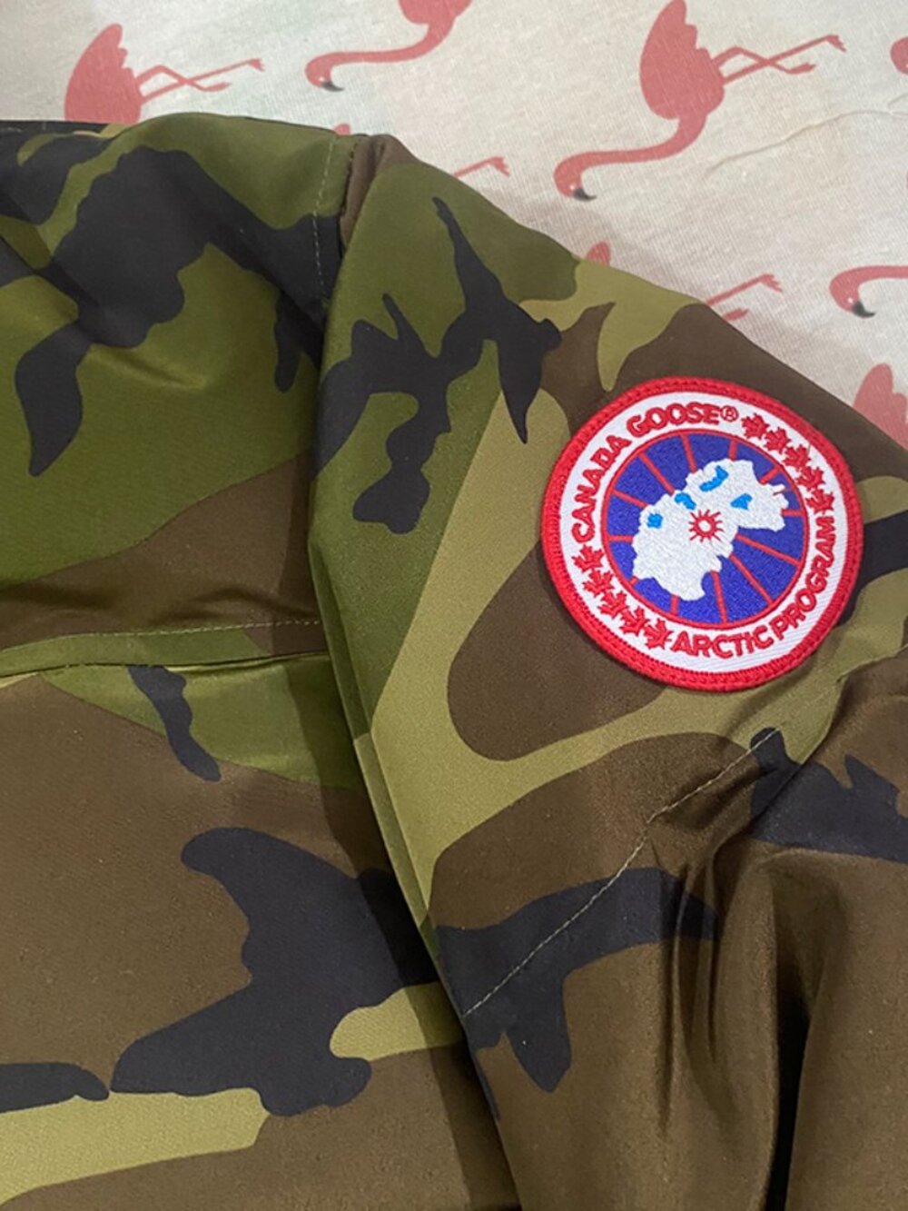 Canada Goose Camouflage Print Hooded Down Jacket - Picture 6 of 12